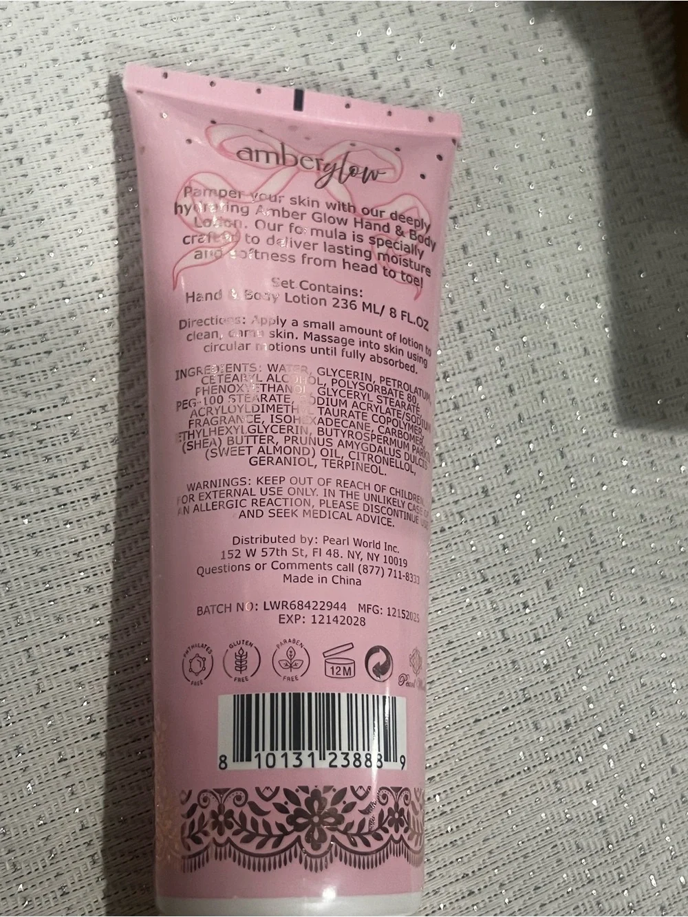 NWT Amber Glow Coco Rose Hand & Body Lotion 8oz